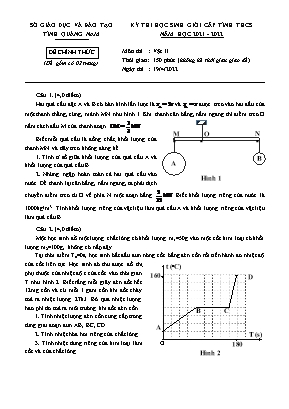 Kỳ thi học sinh giỏi cấp tỉnh THCS môn Vật lí - Năm học 2021-2022 - Sở GD&ĐT Quảng Nam (Có hướng dẫn chấm)